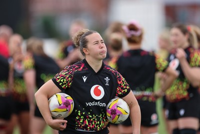 210825 - Wales Women Rugby World Cup Training Session - Katherine Baverstock during a Wales training session ahead of their first Women’s Rugby World Cup match against Scotland