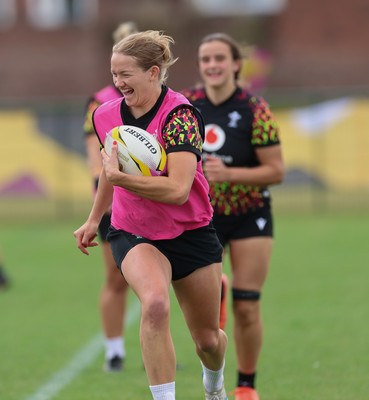 210825 - Wales Women Rugby World Cup Training Session - Carys Cox during a Wales training session ahead of their first Women’s Rugby World Cup match against Scotland