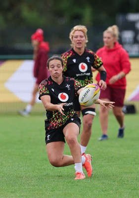 210825 - Wales Women Rugby World Cup Training Session - Meg Davies during a Wales training session ahead of their first Women’s Rugby World Cup match against Scotland
