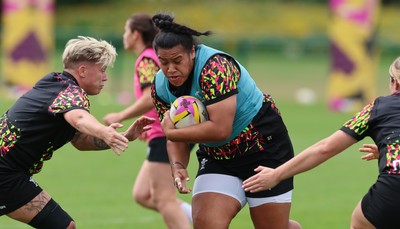 210825 - Wales Women Rugby World Cup Training Session - Sisilia Tuipulotu during a Wales training session ahead of their first Women’s Rugby World Cup match against Scotland