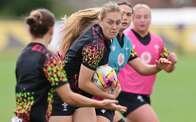210825 - Wales Women Rugby World Cup Training Session - Hannah Dallavalle during a Wales training session ahead of their first Women’s Rugby World Cup match against Scotland