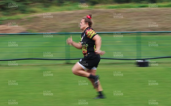 210825 - Wales Women Rugby World Cup Training Session - Carys Phillips during a Wales training session ahead of their first Women’s Rugby World Cup match against Scotland