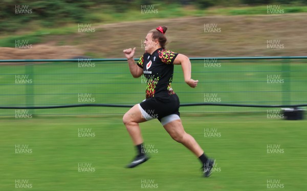 210825 - Wales Women Rugby World Cup Training Session - Carys Phillips during a Wales training session ahead of their first Women’s Rugby World Cup match against Scotland