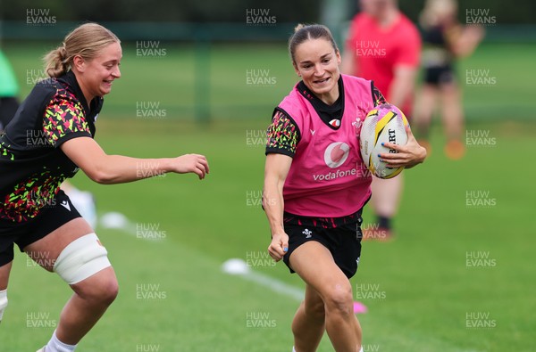 210825 - Wales Women Rugby World Cup Training Session - Jasmine Joyce-Butchers during a Wales training session ahead of their first Women’s Rugby World Cup match against Scotland