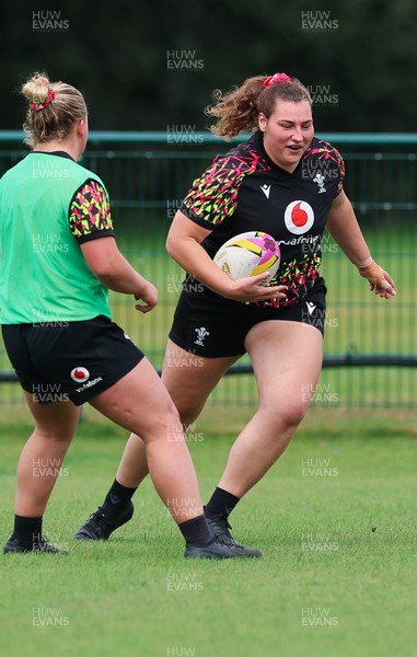 210825 - Wales Women Rugby World Cup Training Session - Gwenllian Pyrs during a Wales training session ahead of their first Women’s Rugby World Cup match against Scotland