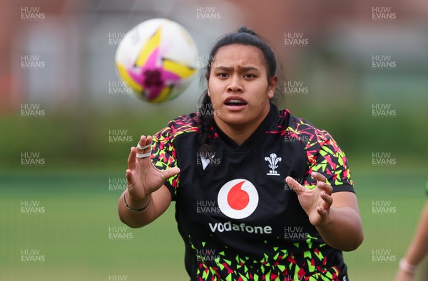 210825 - Wales Women Rugby World Cup Training Session - Sisilia Tuipulotu during a Wales training session ahead of their first Women’s Rugby World Cup match against Scotland