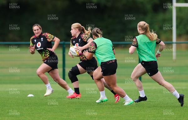 210825 - Wales Women Rugby World Cup Training Session - Bethan Lewis during a Wales training session ahead of their first Women’s Rugby World Cup match against Scotland