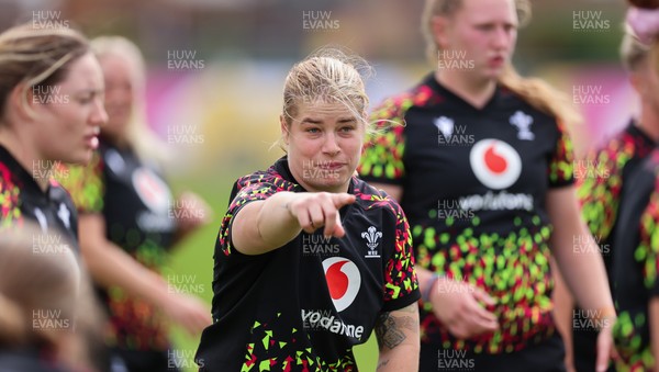 210825 - Wales Women Rugby World Cup Training Session - Bethan Lewis during a Wales training session ahead of their first Women’s Rugby World Cup match against Scotland