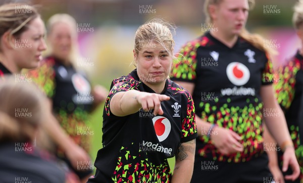 210825 - Wales Women Rugby World Cup Training Session - Bethan Lewis during a Wales training session ahead of their first Women’s Rugby World Cup match against Scotland
