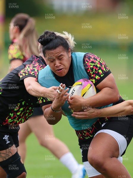 210825 - Wales Women Rugby World Cup Training Session - Sisilia Tuipulotu during a Wales training session ahead of their first Women’s Rugby World Cup match against Scotland