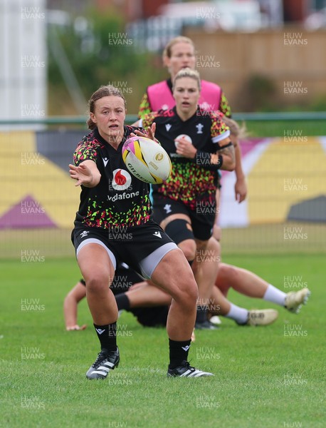 210825 - Wales Women Rugby World Cup Training Session - Lleucu George during a Wales training session ahead of their first Women’s Rugby World Cup match against Scotland