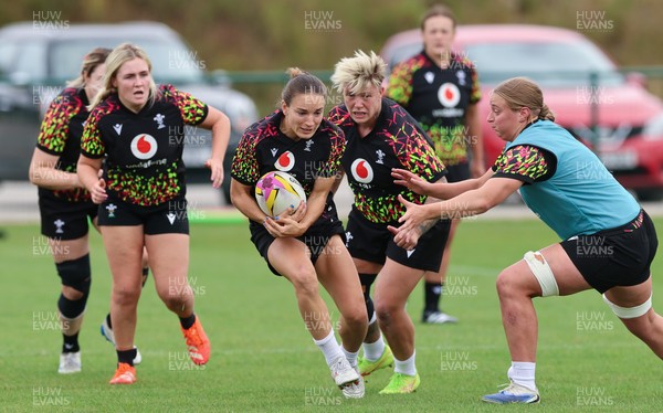 210825 - Wales Women Rugby World Cup Training Session - Jasmine Joyce-Butchers during a Wales training session ahead of their first Women’s Rugby World Cup match against Scotland