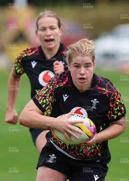 210825 - Wales Women Rugby World Cup Training Session - Bethan Lewis during a Wales training session ahead of their first Women’s Rugby World Cup match against Scotland