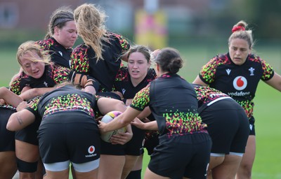 250825 - Wales Women Rugby World Cup Training Session - Squad members during a Wales training session ahead of their Women’s Rugby World Cup match against Canada