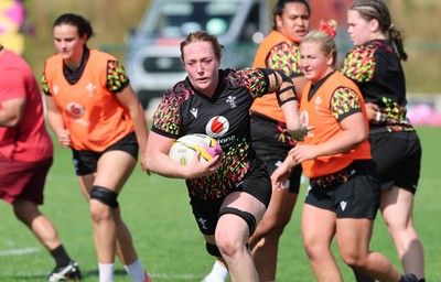 250825 - Wales Women Rugby World Cup Training Session - Abbie Fleming during a Wales training session ahead of their Women’s Rugby World Cup match against Canada
