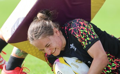 250825 - Wales Women Rugby World Cup Training Session - Jasmine Joyce-Butchers during a Wales training session ahead of their Women’s Rugby World Cup match against Canada