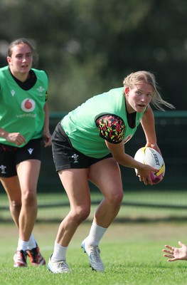 250825 - Wales Women Rugby World Cup Training Session - Carys Cox during a Wales training session ahead of their Women’s Rugby World Cup match against Canada