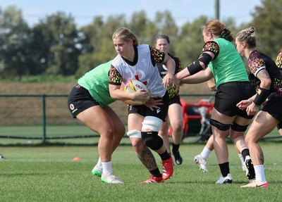 250825 - Wales Women Rugby World Cup Training Session - Bethan Lewis during a Wales training session ahead of their Women’s Rugby World Cup match against Canada