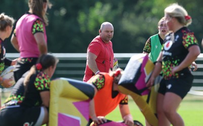 250825 - Wales Women Rugby World Cup Training Session - Sean Lynn, Wales Women head coach during a Wales training session ahead of their Women’s Rugby World Cup match against Canada