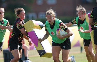 250825 - Wales Women Rugby World Cup Training Session - Carys Cox during a Wales training session ahead of their Women’s Rugby World Cup match against Canada