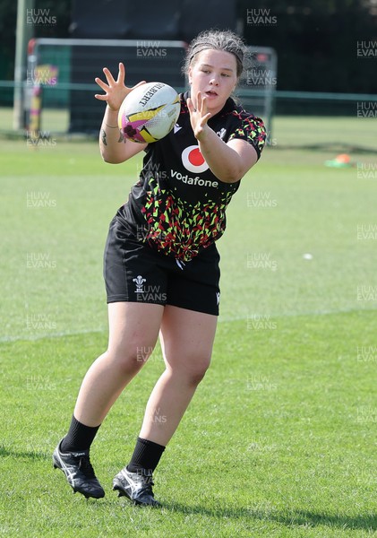 250825 - Wales Women Rugby World Cup Training Session - Maisie Davies during a Wales training session ahead of their Women’s Rugby World Cup match against Canada