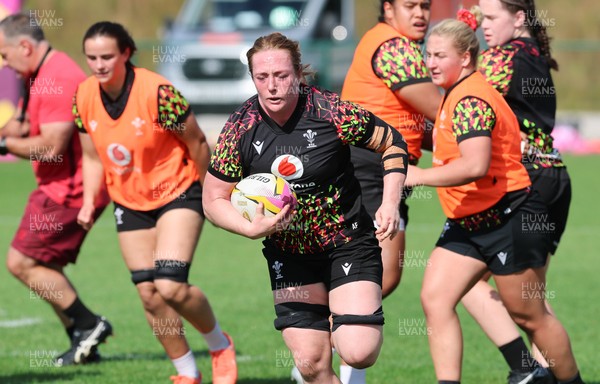 250825 - Wales Women Rugby World Cup Training Session - Abbie Fleming during a Wales training session ahead of their Women’s Rugby World Cup match against Canada
