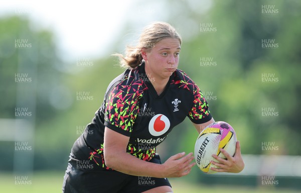 250825 - Wales Women Rugby World Cup Training Session - Tilly Vucaj during a Wales training session ahead of their Women’s Rugby World Cup match against Canada