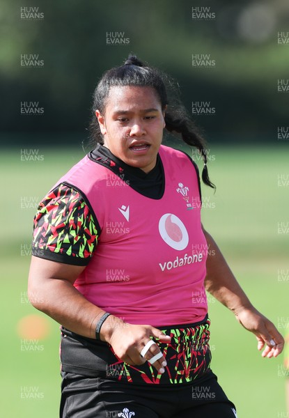 250825 - Wales Women Rugby World Cup Training Session - Sisilia Tuipulotu during a Wales training session ahead of their Women’s Rugby World Cup match against Canada