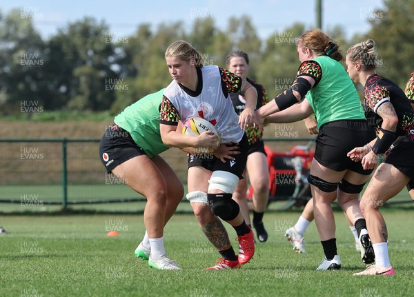 250825 - Wales Women Rugby World Cup Training Session - Bethan Lewis during a Wales training session ahead of their Women’s Rugby World Cup match against Canada