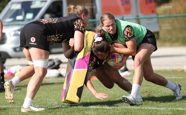 250825 - Wales Women Rugby World Cup Training Session - Players during a Wales training session ahead of their Women’s Rugby World Cup match against Canada