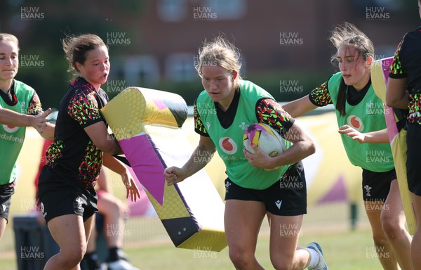 250825 - Wales Women Rugby World Cup Training Session - Carys Cox during a Wales training session ahead of their Women’s Rugby World Cup match against Canada
