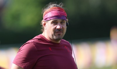 260825 - Wales Women Rugby World Cup Training Session -  Dan Murphy, Wales Women coach during a Wales training session ahead of their Women’s Rugby World Cup match against Canada
