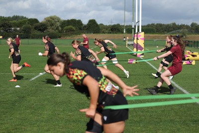 260825 - Wales Women Rugby World Cup Training Session -  during a Wales training session ahead of their Women’s Rugby World Cup match against Canada