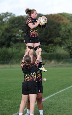 260825 - Wales Women Rugby World Cup Training Session - Abbie Fleming during a Wales training session ahead of their Women’s Rugby World Cup match against Canada