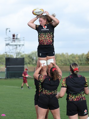 260825 - Wales Women Rugby World Cup Training Session - Alaw Pyrs during a Wales training session ahead of their Women’s Rugby World Cup match against Canada