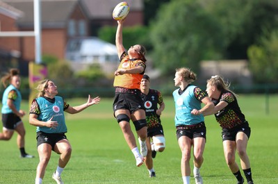 260825 - Wales Women Rugby World Cup Training Session - Bryonie King during a Wales training session ahead of their Women’s Rugby World Cup match against Canada