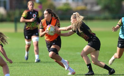 260825 - Wales Women Rugby World Cup Training Session - Bryonie King during a Wales training session ahead of their Women’s Rugby World Cup match against Canada