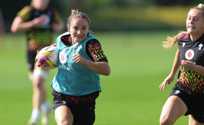 260825 - Wales Women Rugby World Cup Training Session - Jasmine Joyce-Butchers during a Wales training session ahead of their Women’s Rugby World Cup match against Canada