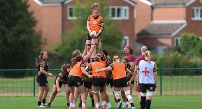 260825 - Wales Women Rugby World Cup Training Session - Abbie Fleming during a Wales training session ahead of their Women’s Rugby World Cup match against Canada