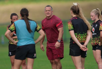 260825 - Wales Women Rugby World Cup Training Session - Shaun Connor, Wales Women attack coach during a Wales training session ahead of their Women’s Rugby World Cup match against Canada