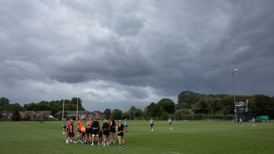 260825 - Wales Women Rugby World Cup Training Session - The Wales squad during a training session ahead of their Women’s Rugby World Cup match against Canada