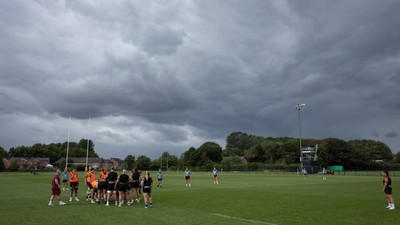 260825 - Wales Women Rugby World Cup Training Session - The Wales squad during a training session ahead of their Women’s Rugby World Cup match against Canada