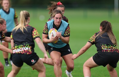 260825 - Wales Women Rugby World Cup Training Session - Courtney Keight during a Wales training session ahead of their Women’s Rugby World Cup match against Canada