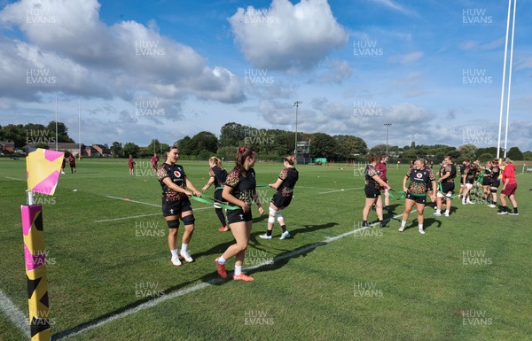 260825 - Wales Women Rugby World Cup Training Session -  during a Wales training session ahead of their Women’s Rugby World Cup match against Canada