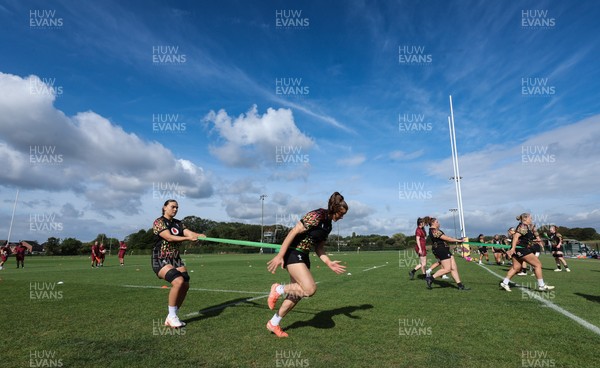 260825 - Wales Women Rugby World Cup Training Session -  during a Wales training session ahead of their Women’s Rugby World Cup match against Canada
