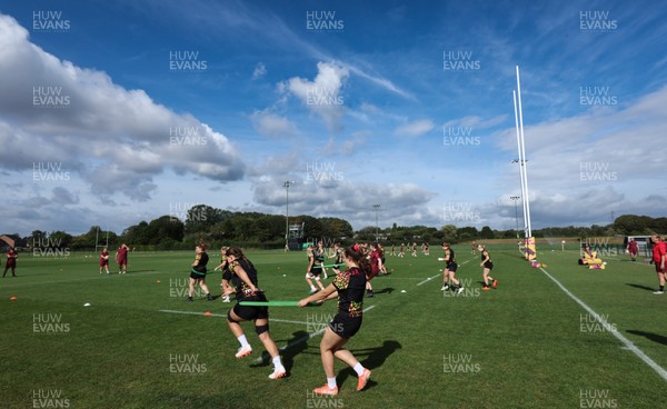 260825 - Wales Women Rugby World Cup Training Session -  during a Wales training session ahead of their Women’s Rugby World Cup match against Canada