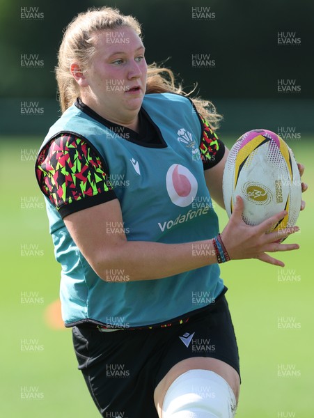 260825 - Wales Women Rugby World Cup Training Session - Alaw Pyrs during a Wales training session ahead of their Women’s Rugby World Cup match against Canada
