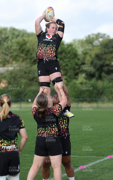 260825 - Wales Women Rugby World Cup Training Session - Abbie Fleming during a Wales training session ahead of their Women’s Rugby World Cup match against Canada