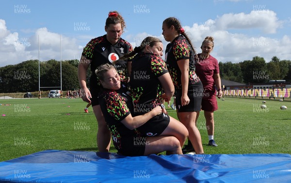 260825 - Wales Women Rugby World Cup Training Session -  during a Wales training session ahead of their Women’s Rugby World Cup match against Canada