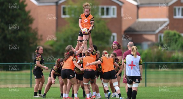 260825 - Wales Women Rugby World Cup Training Session - Abbie Fleming during a Wales training session ahead of their Women’s Rugby World Cup match against Canada
